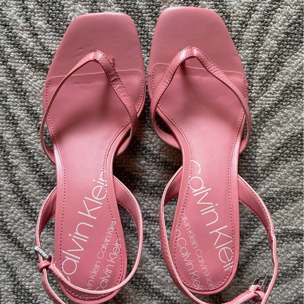Calvin Klein Pink Kitten Heel Sandals